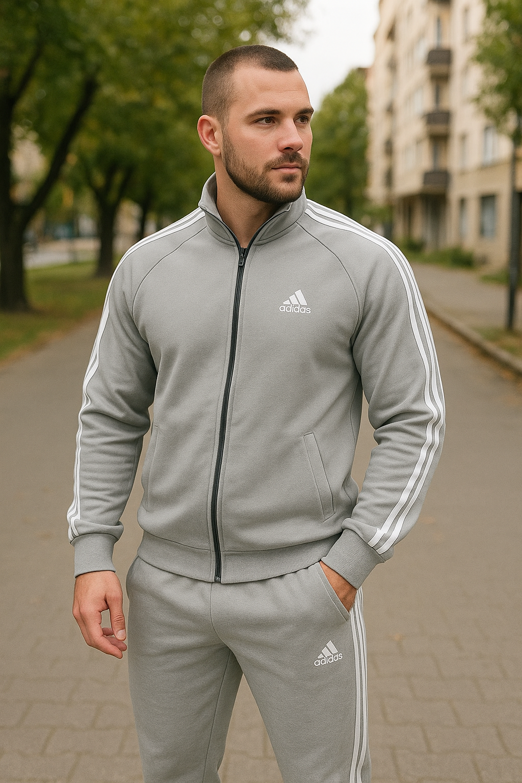 Adidas Tracksuit Lycra (Grey)