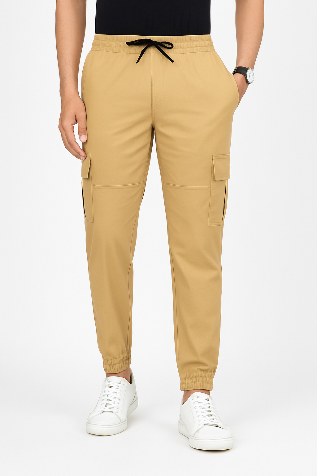 Men’s Cotton Cargo Pants – Beige
