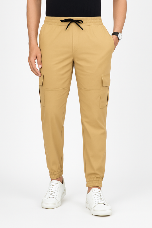 Men’s Cotton Cargo Pants – Beige