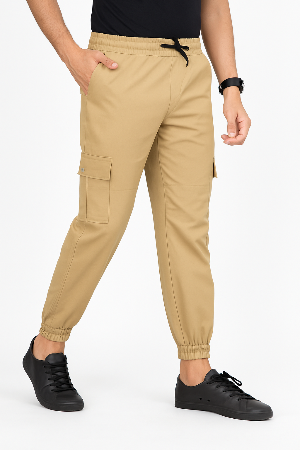 Men’s Cotton Cargo Pants – Beige