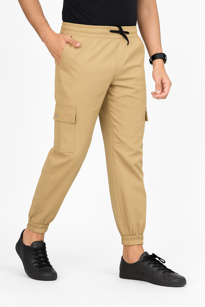 Men’s Cotton Cargo Pants – Beige
