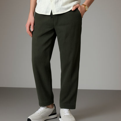 Men’s Corduroy Relaxed Fit Pants – Pack of 2 (Black & Olive Green)