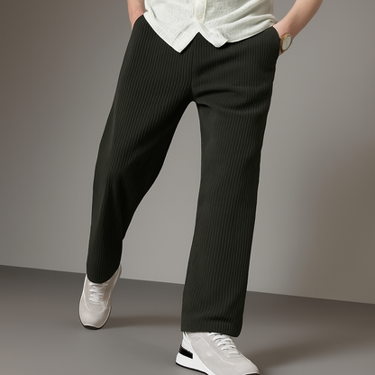 Men’s Corduroy Relaxed Fit Pants – Pack of 2 (Black & Olive Green)