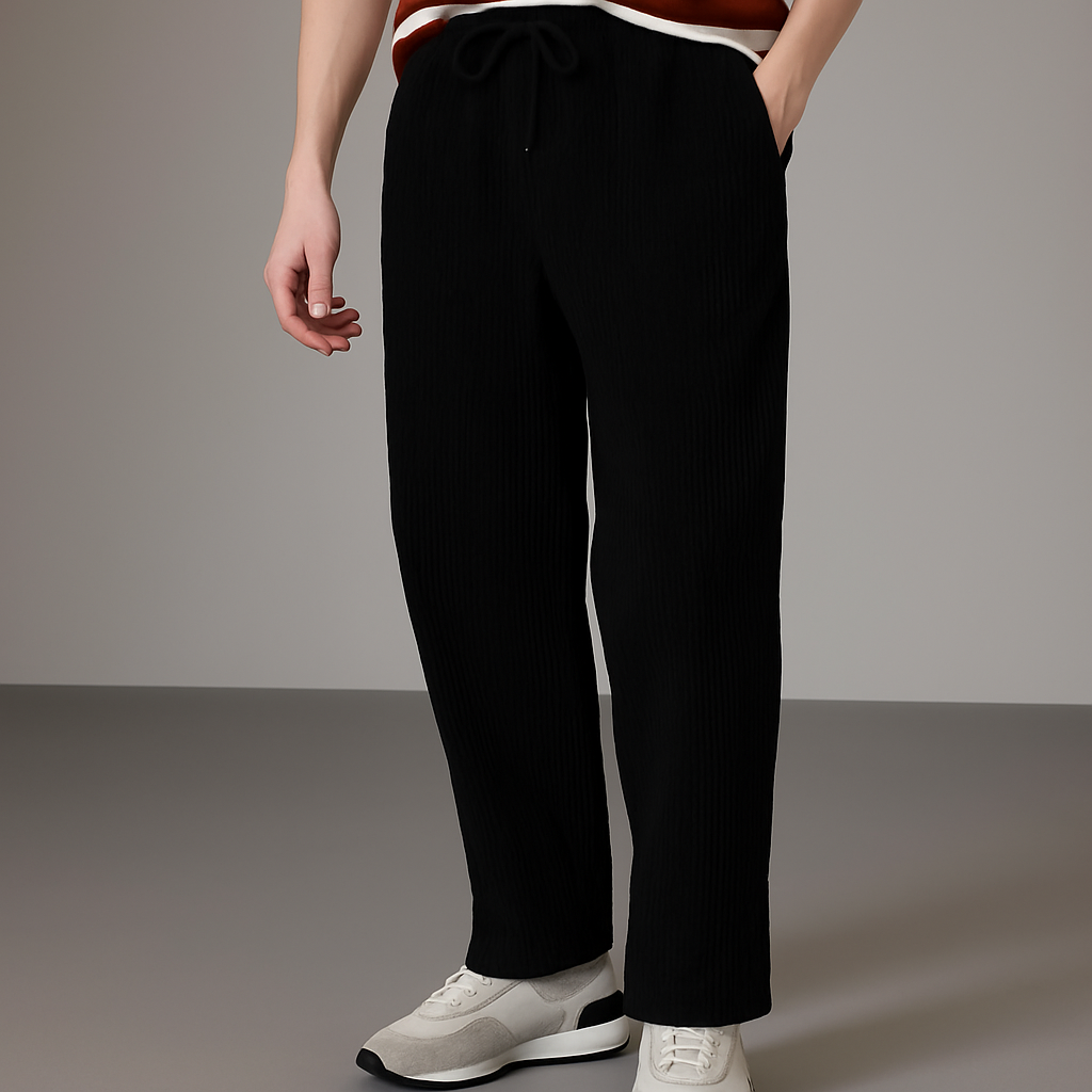 Men’s Corduroy Relaxed Fit Pants – Pack of 2 (Black & Olive Green)