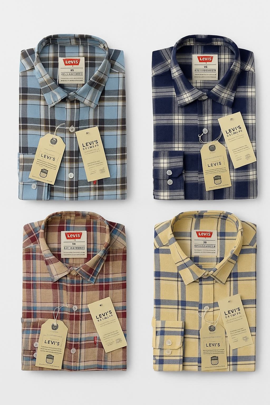 Levi’s Men’s Checked Shirts – Pack of 4
