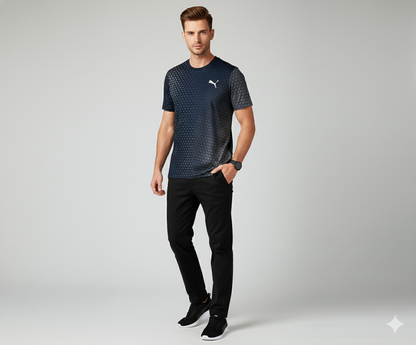 Puma Men’s Black Printed Sports T-Shirt